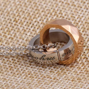 قلادة عصرية على طراز INS من الفولاذ المقاوم للصدأ بحلقتين مزدوجتين للأزواج، هدية عيد الحب، مجوهرات وقلادات - Product Image 4