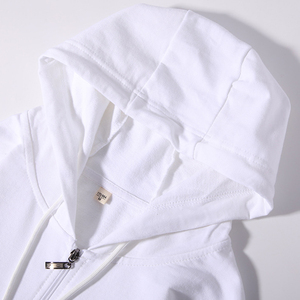 เสื้อมีฮู้ดสำหรับผู้ชายเสื้อแบบมีซิปพิมพ์ลายซับลิเมชันสีพื้น - Product Image 4