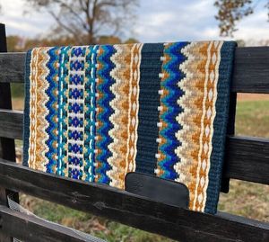 Couverture de selle en laine de style occidental traditionnel pour l'équitation et le ranch en polycoton doublé - Product Image 5