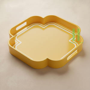 Luxury Vietnam Eco-Friendly Bamboo Lacquerware Serving Tray Handmade Glossy Lacquer for Resort Villa <b>Decoration</b> OEM Manufacturer - Product Image 6