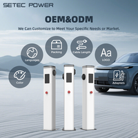Chargeur vertical pour véhicules électriques de niveau 2, 11 kW, AC, résistant aux intempéries, type 1/type 2, station de recharge pour véhicules électriques