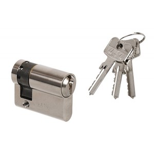 Cilindro de puerta WILKA 1410 00/30 con controlador ajustable, níquel mate, 3 Llaves dentadas, clase A - Product Image 1