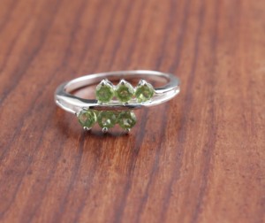 925 Sterling Silver Women's Trendy Peridot Cluster Cocktail <b>Ring</b> with Prong Setting Classic Fancy Fine Jewelry for Everyday Wear - Product Image 1