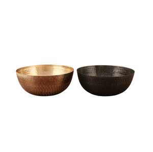 Bol en métal de forme ronde de qualité supérieure fabriqué à la main avec finition martelée Bol de service de table moderne pour mariage ou fête - Product Image 2