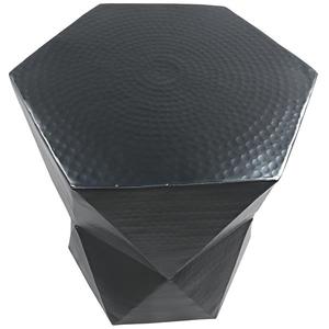 Usine Direct Fer Côté Tabouret À La Main Noir Mat Finition Fer Rond Accent Tabouret Os Incrustation Console pour Salon - Product Image 3