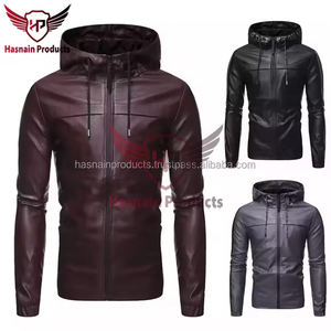 Chaquetas con capucha con estilo multicolor de cuero Premium Piel de oveja genuina y alta calidad con cremallera para el invierno - Product Image 6