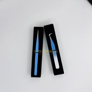 Pinzas para Extensión de Pestañas de Acero Inoxidable, Pinzas de Aislamiento con Punta de Fibra 90, Recubrimiento en Polvo Blanco y Azul, Herramienta Profesional para Pestañas - Product Image 5
