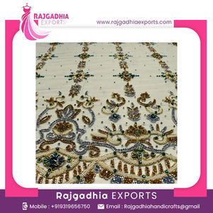 ผ้าปักลายมุก ชุดเดรสหรูหรา งานปักมือ ลูกปัดประดับ ผ้าลูกไม้หรูหรา - Product Image 2