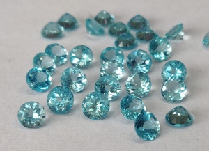 Apatite de couleur Paraiba naturelle coupe ronde 2mm Apatite à facettes lâche excellente qualité bonne couleur Apatite ronde - Product Image 4