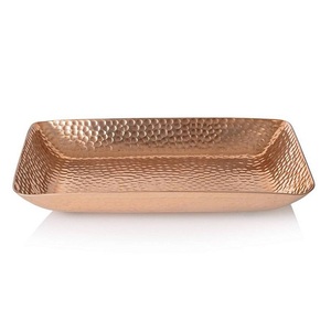 Bandeja de servicio de acabado de níquel de alta calidad, precio al por mayor, bandeja decorativa, bandeja de Metal para servir desayuno de uso multiusos - Product Image 3