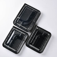 Emballage alimentaire pour déjeuner en plastique avec étiquette personnalisée Conteneur à emporter Boîte à bento à 5 sections