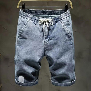 กางเกงยีนส์ขาสั้นผู้ชายคุณภาพสูง ระบายอากาศ แห้งเร็ว สไตล์ไฮสตรีท ลายเรียบ รับออกแบบโลโก้ตามสั่ง - Product Image 2