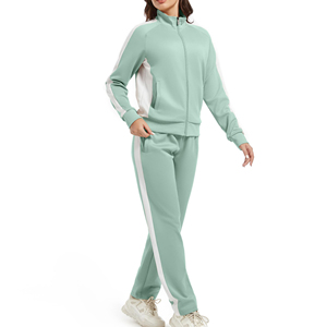 2025 Winter Hooded Solid Printed Breathable <b>Women</b> Zipper Tracksuits Polyester/Cotton 2 in 1 Design Windproof High Quality - Product Image 4