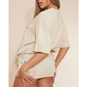 เสื้อยืด180Gsm สำหรับผู้หญิงเสื้อยืดโอเวอร์ไซส์พิมพ์ลายพัฟระบายอากาศ - Product Image 6