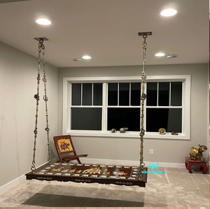 Columpio de madera contemporáneo con un diseño limpio, cómodos cojines tapizados para asiento y respaldo, disponibles a precios al por mayor - Product Image 6