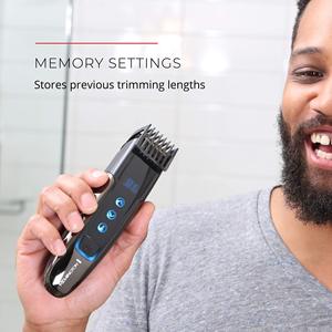 Tondeuse à barbe intelligente rechargeable avec mémoire de réglage et écran tactile numérique, sans fil, lame en acier inoxydable noir - Product Image 3