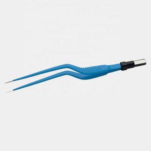 Pince bipolaire isolée d'angle Semkin 22cm raccord européen bleu acier inoxydable de qualité médicale, autoclavable, réutilisable - Product Image 6