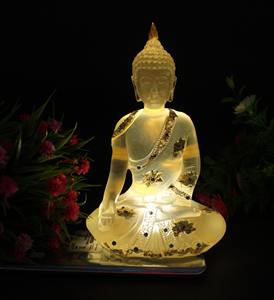 Statue de Bouddha en résine transparente artisanale Nirmala, faite à la main pour la décoration de la maison et du temple, idole de Bouddha Gautam, cadeau - Product Image 4