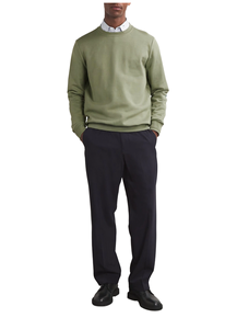 Sweat à col rond uni pull à manches longues haut décontracté léger couleur unie vêtements en coton mélangé doux pour hommes et femmes - Product Image 2