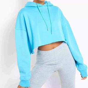 Sudaderas Cortas de Alta Calidad para Mujer, Logotipo Personalizado al por Mayor, Sudadera Corta de Algodón para Mujer, Top Corto con Capucha, Más Vendida, Talla Grande - Product Image 1