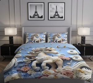 Ensemble de taies d'oreiller en microfibre imprimé licorne de rêve, 2 pièces - Product Image 2