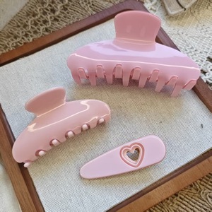 Pinzas para el Cabello de Acetato Acrílico, Color Rosa, Bonitas y Casuales, Juego Grande y Pequeño para Mujeres y Niñas - Product Image 4
