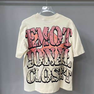 Camisetas de Verano Personalizadas con Gráfico de Impresión Digital Big MIXED EMOTION para Hombre de Algodón Grueso Estilo Hip Hop con Patrón - Product Image 4