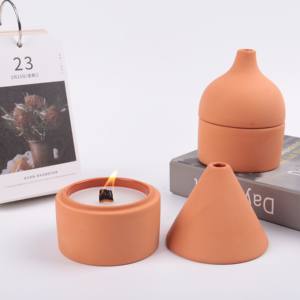 Pot en argile terre cuite disponible pot de bougie rond pour la fabrication de bougies et décor de bougies pour la maison et le bushiness - Product Image 5