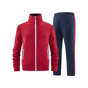 Chándal con cremallera personalizado de color rojo para hombre, ropa deportiva de poliéster, chándal para hombre, gimnasio y jogging - Product Image 1