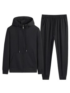 Ensemble de survêtement pour homme de couleur unie, tendance streetwear, pull décontracté, pantalon à cordon de serrage, ensemble deux pièces, hiver, haute qualité - Product Image 6