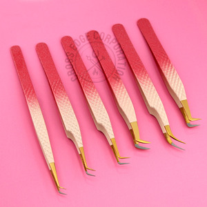 แหนบต่อขนตาปลายไฟเบอร์ 45 90 รุ่นขายดี ด้ามจับเพชรนาโน แม็กกาบูท วอลลุ่ม ปลายเรียวเล็ก ใช้งานได้นาน ทนทาน - Product Image 1