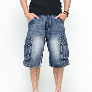 Pantalones Cortos de Mezclilla Casuales de Verano para Hombre, Cintura Media, Transpirables, Tejidos, 100% Algodón, Corte Recto para Comodidad Diaria, Ecológicos - Product Image 3