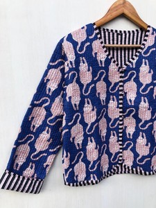 Chaqueta Kimono Acolchada Boho Hecha a Mano, Abrigo con Estampado de Bloques para Mujer, Mercado Mayorista al Mejor Precio - Product Image 3