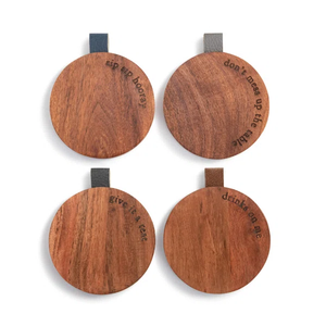 Posavasos de Madera de Mango Ecológicos Hechos a Mano, 40 mm de Diámetro, Personalizables, Decoración de Mesa Elegante, Marco Enterprises al por Mayor - Product Image 2