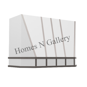 Hotte murale en acier inoxydable avec finition blanche personnalisée et bande en laiton pour foyer, idéale pour la maison et l'hôtellerie - Product Image 6