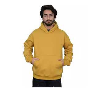 Pull à capuche pour hommes de qualité supérieure poche kangourou chaud confortable doublure polaire décontracté coupe décontractée motif solide automne hiver ODM approvisionnement - Product Image 1