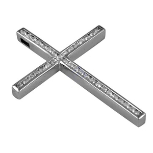 925 argent Unique CZ croix pendentif styliste et mignon cher bijoux fins cadeau pour femmes et filles pour les fêtes - Product Image 1