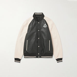 Veste bomber en cuir sur mesure en gros, taille plus, streetwear pour hommes, à capuche, motif lettres, moto et motard, col montant, logo frontal - Product Image 1