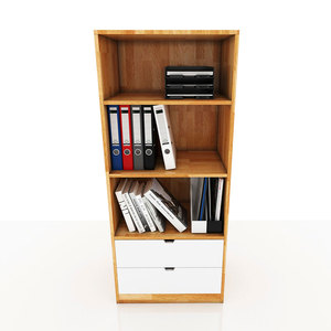 Minimalist SFKS004 Wood Cabinet <b>Small</b> Wooden Bookshelf and File Rack 60x40x120cm - Product Image 2