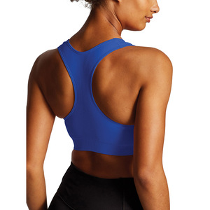 Sujetador deportivo de alto impacto con material transpirable de secado rápido Push-Up Fitness Yoga Workout Top Estilo simple Logotipo frontal - Product Image 5