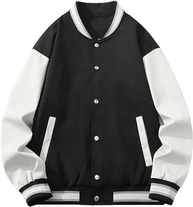 Veste universitaire décontractée pour homme personnalisée, logo sur le devant en toile, style éco-responsable, style streetwear 2025 - Product Image 1