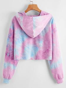 Venta al por mayor de las mujeres Casual Crop Top Hoodies Verano Nuevo estilo Color sólido Maid Chaqueta con capucha Impreso personalizado 100% Material de algodón - Product Image 2