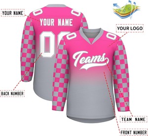 Wholesale Custom <b>Ice</b> Hockey Jersey OEM Factory Price Durable Polyester Sublimation Quick Dry Breathable Teamwear Uniform - Product Image 3