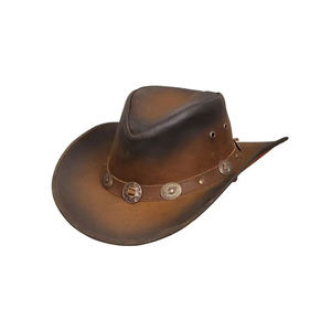 Sombrero de vaquero personalizado de Color negro, sombreros de vaquero de cuero de estilo occidental, sombreros de vaquero de ala ancha con estilo para hombre, sombreros de vaquero para montar a caballo para hombre - Product Image 2