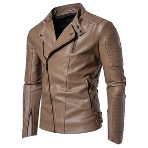 เสื้อแจ็กเก็ตหนังเทียมแนวพังก์สำหรับผู้ชายและผู้หญิงเสื้อคลุมมอเตอร์ไซด์มีซิปสีทึบเสื้อโค้ทผ้าใบกันลมมีสไตล์สำหรับผู้ชายและผู้หญิง - Product Image 3