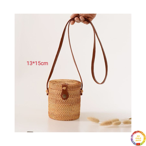 Bolso de ratán Bolso redondo tejido natural para mujer Bolso de viaje de playa informal Hecho en Vietnam - Product Image 3