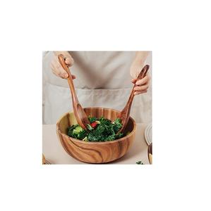 <b>Wood</b> <b>Salad</b> Bowl with <b>Server</b> Set Natural <b>Salad</b> Bowl for Home and Kitchenware and Serving Use - Product Image 4