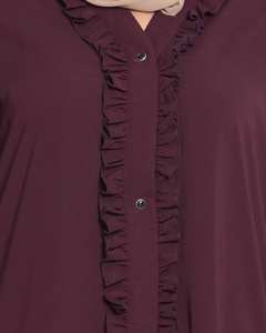 VESTIDO ABAYA CON UN EQUILIBRIO PERFECTO DE LOOKS Y CÓMODO COLOR NEGRO GRANATE PARA FIESTA ESTILO WESTERN WEAR ESTILO CON ESTILO ABAYA OEM ODM - Product Image 5