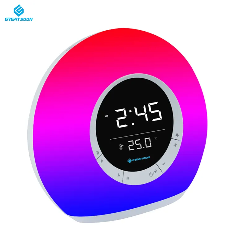 Nieuwe Aankomst 2 In 1 Draadloze Bt 5.3 Luidsprekerklok Met Rgb Led Smart Light Design Nachtlampje Muziekspeaker Smart