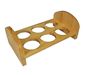 Plateau à oeufs en bois de bambou haut de gamme distributeur d'oeufs de réfrigérateur support de stockage de cuisine pour 6 oeufs. - Product Image 1